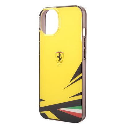 Apple iPhone 14 Kılıf Ferrari Orjinal Lisanslı Baskı Logolu İtalyan Bayrak Baskılı Dizayn Kapak Kırmızı