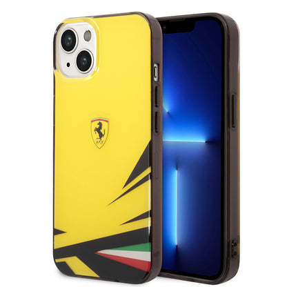 iPhone 14 Kılıf Ferrari Orjinal Lisanslı Baskı Logolu İtalyan Bayrak Baskılı Dizayn Kılıf