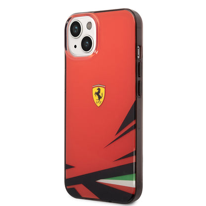 iPhone 14 Kılıf Ferrari Orjinal Lisanslı Baskı Logolu İtalyan Bayrak Baskılı Dizayn Kılıf