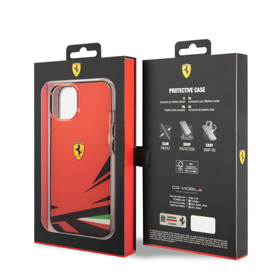 Apple iPhone 14 Kılıf Ferrari Orjinal Lisanslı Baskı Logolu İtalyan Bayrak Baskılı Dizayn Kapak Sarı