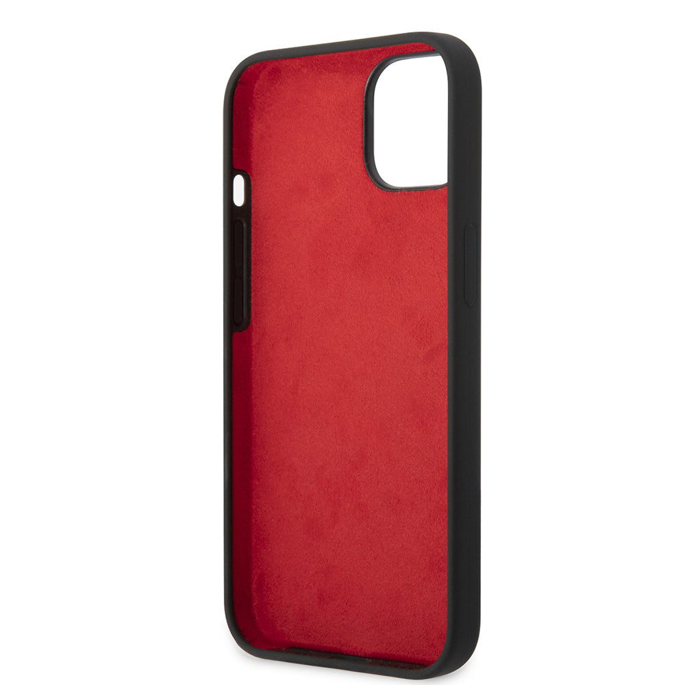 iPhone 14 Kılıf Ferrari Orjinal Lisanslı Silikon Metal Logo Dizayn Kılıf