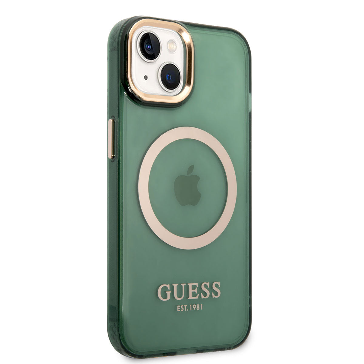 Apple iPhone 14 Kılıf GUESS Magsafe Şarj Özellikli Airbagli Dizayn Kapak Yeşil