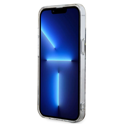 Apple iPhone 14 Kılıf GUESS Magsafe Şarj Özellikli Leopar Desenli Kapak Pembe
