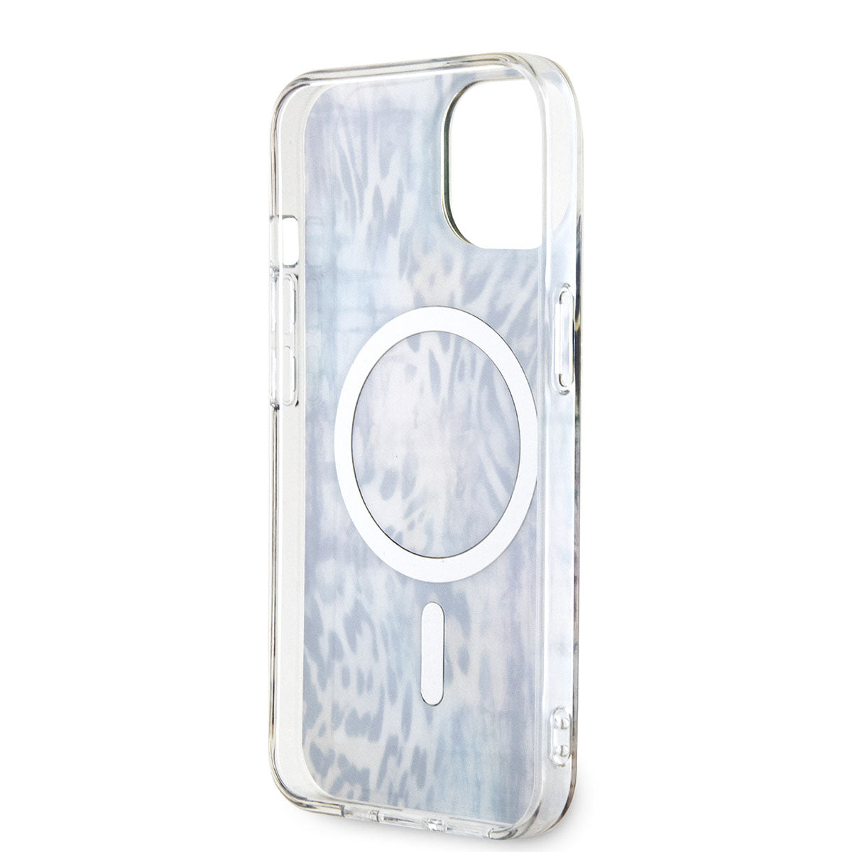 Apple iPhone 14 Kılıf GUESS Magsafe Şarj Özellikli Leopar Desenli Kapak Pembe