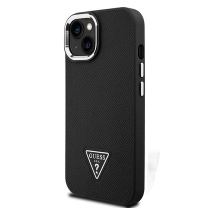 iPhone 14 Kılıf Guess Orjinal Lisanslı M-safe Şarj Özellikli Grained Triangle Kılıf