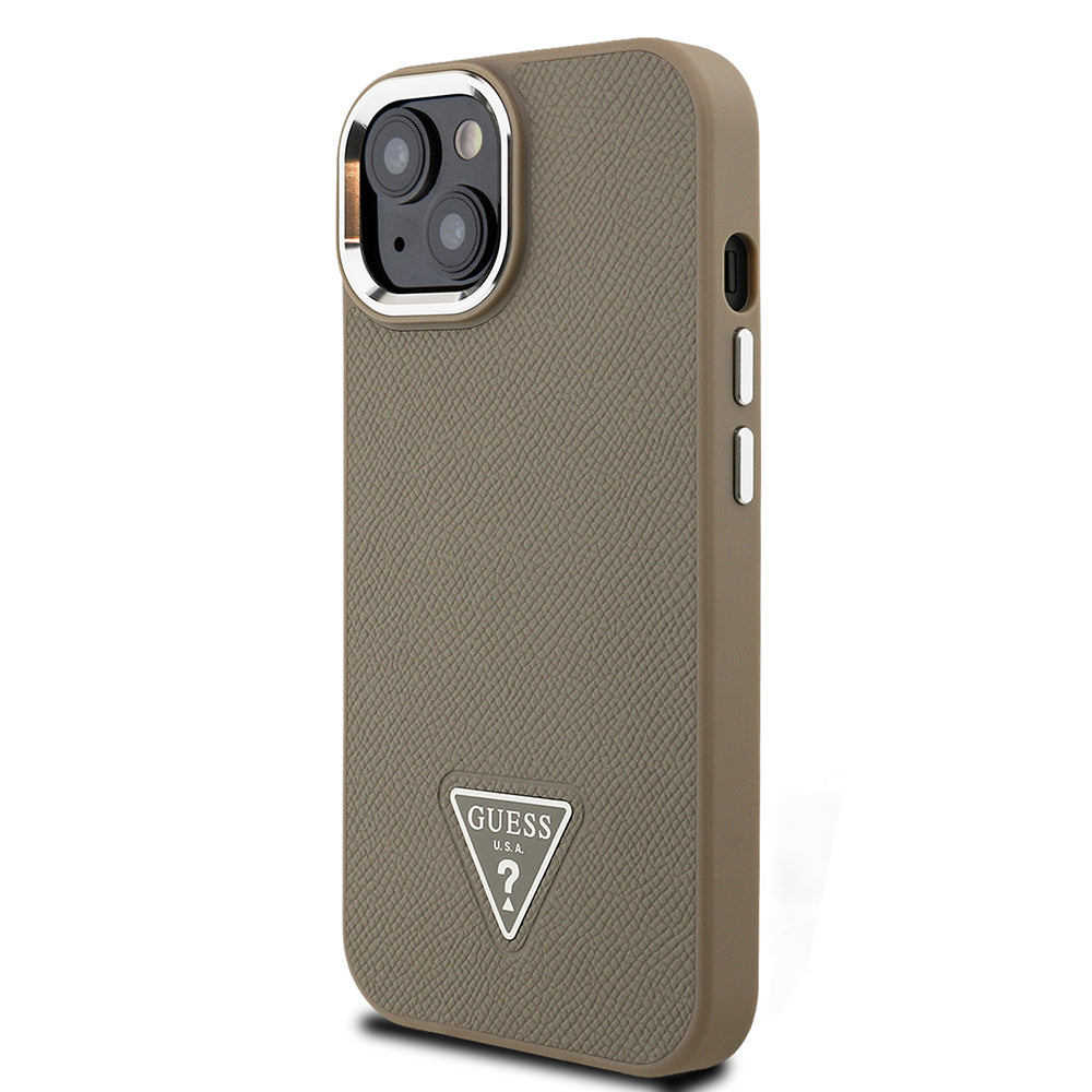 iPhone 14 Kılıf Guess Orjinal Lisanslı M-safe Şarj Özellikli Grained Triangle Kılıf