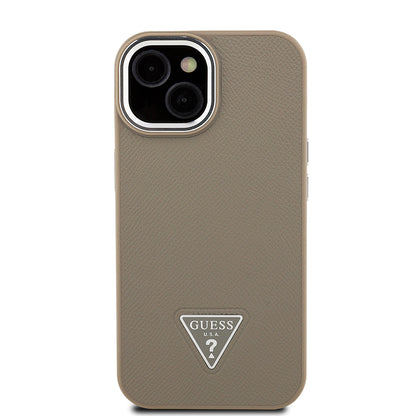 iPhone 14 Kılıf Guess Orjinal Lisanslı M-safe Şarj Özellikli Grained Triangle Kılıf