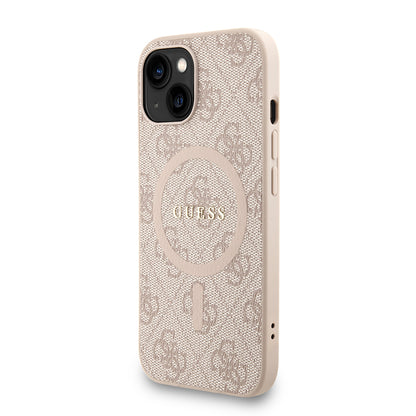 iPhone 14 Kılıf Guess Orjinal Lisanslı M-safe Şarj Özellikli PU Deri Bilek Askı İpli Yazı Logolu Kılıf