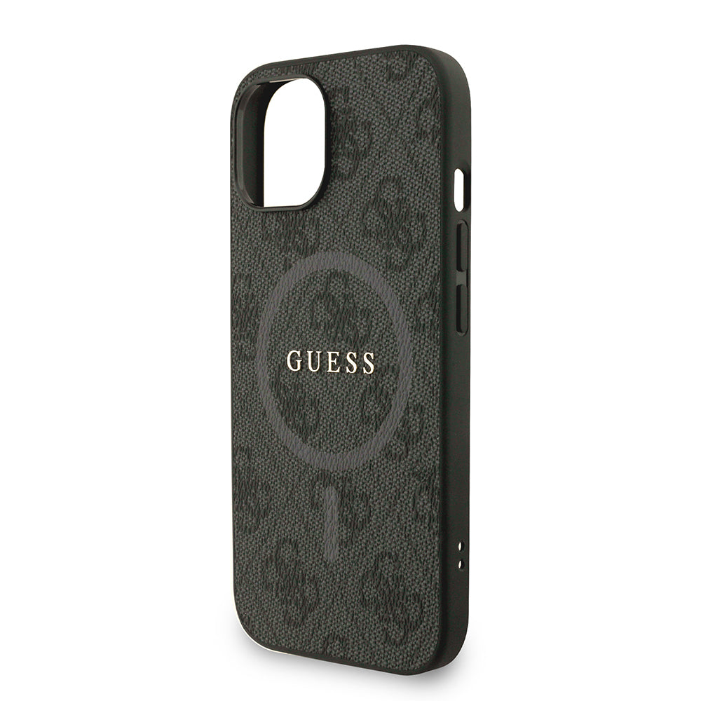 iPhone 14 Kılıf Guess Orjinal Lisanslı M-safe Şarj Özellikli PU Deri Bilek Askı İpli Yazı Logolu Kılıf
