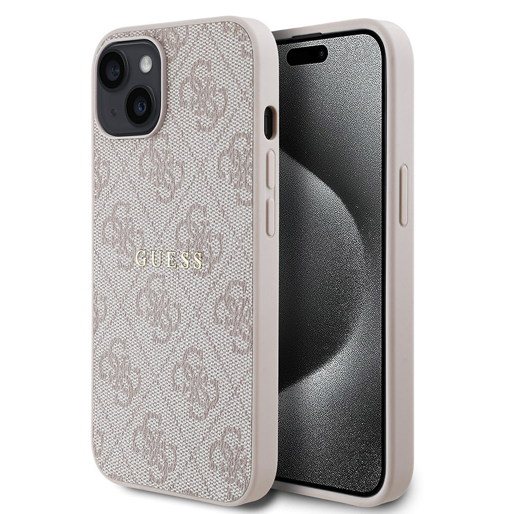 iPhone 14 Kılıf Guess Orjinal Lisanslı M-safe Şarj Özellikli 4G Desen Yazı Logolu Kılıf