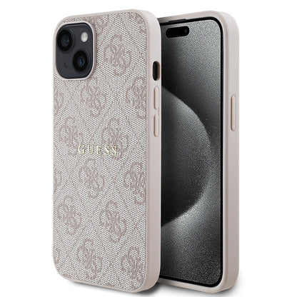 iPhone 14 Kılıf Guess Orjinal Lisanslı M-safe Şarj Özellikli 4G Desen Yazı Logolu Kılıf