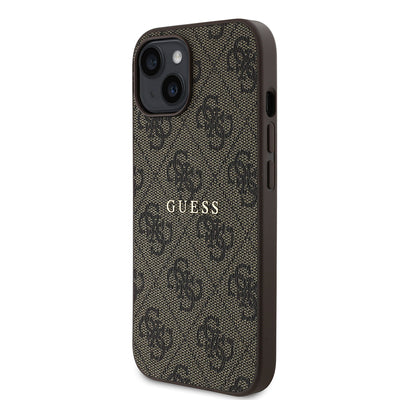 Apple iPhone 14 Kılıf Guess Orjinal Lisanslı Magsafe Şarj Özellikli 4G Desen Yazı Logolu Kapak Pembe