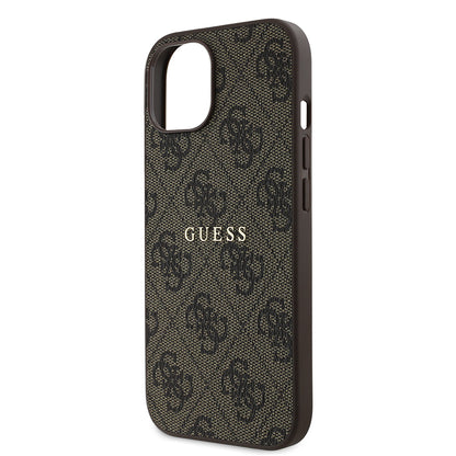 iPhone 14 Kılıf Guess Orjinal Lisanslı M-safe Şarj Özellikli 4G Desen Yazı Logolu Kılıf