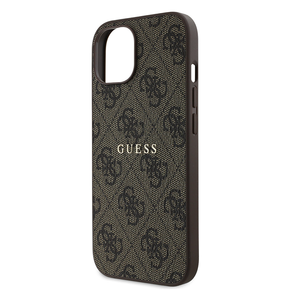 Apple iPhone 14 Kılıf Guess Orjinal Lisanslı Magsafe Şarj Özellikli 4G Desen Yazı Logolu Kapak Pembe