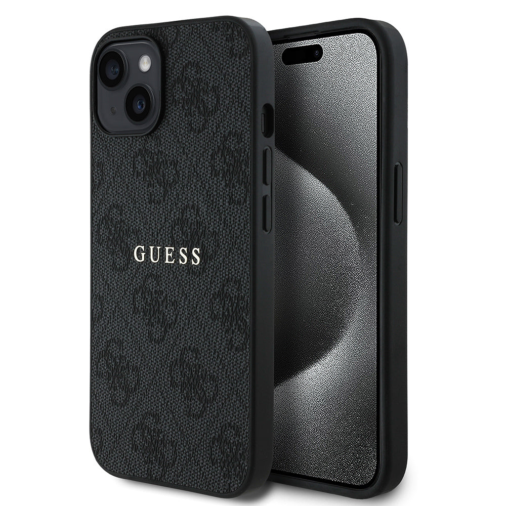 iPhone 14 Kılıf Guess Orjinal Lisanslı M-safe Şarj Özellikli 4G Desen Yazı Logolu Kılıf