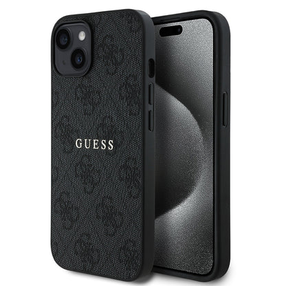 iPhone 14 Kılıf Guess Orjinal Lisanslı M-safe Şarj Özellikli 4G Desen Yazı Logolu Kılıf