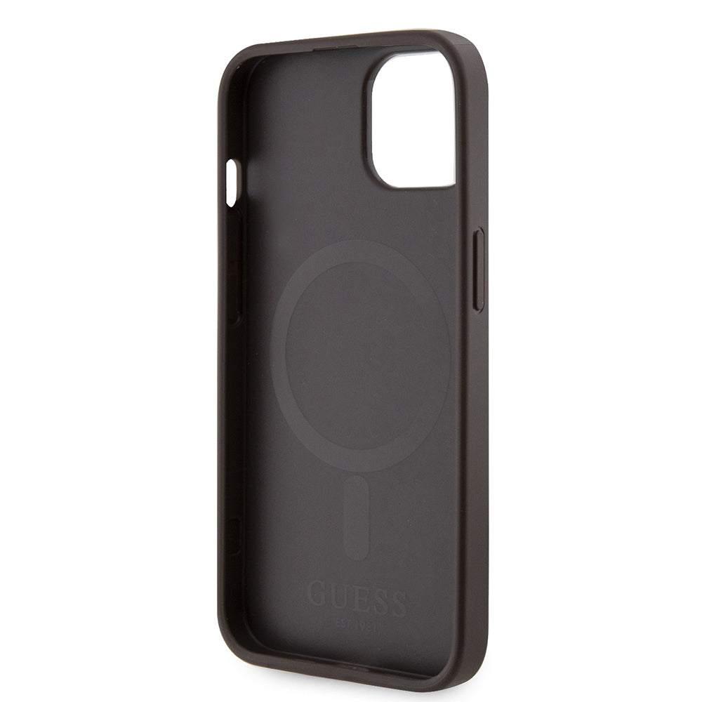 iPhone 14 Kılıf Guess Orjinal Lisanslı M-safe Şarj Özellikli 4G Şerit Tasarımlı Printed Kılıf