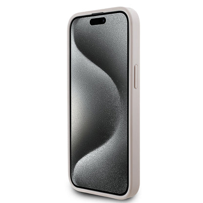 iPhone 14 Kılıf Guess Orjinal Lisanslı M-safe Şarj Özellikli PU Üçgen Logo 4G Desenli Kılıf