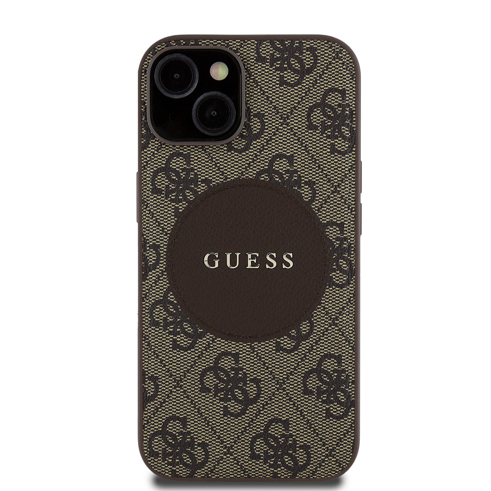 iPhone 14 Kılıf Guess Orjinal Lisanslı M-safe Şarj Özellikli Yazı Logolu Circle Classic Kılıf