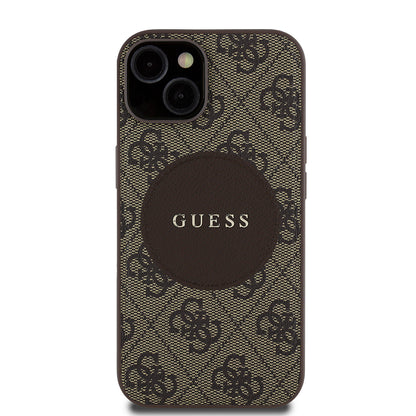 iPhone 14 Kılıf Guess Orjinal Lisanslı M-safe Şarj Özellikli Yazı Logolu Circle Classic Kılıf