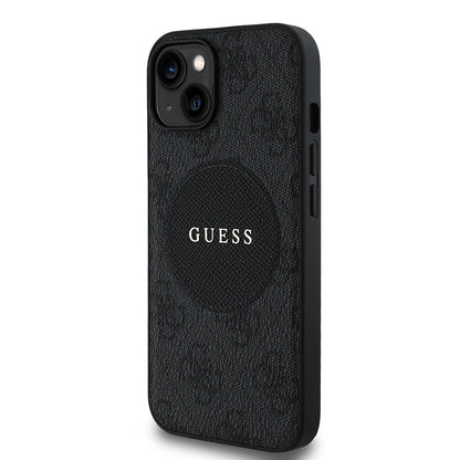 iPhone 14 Kılıf Guess Orjinal Lisanslı M-safe Şarj Özellikli Yazı Logolu Circle Classic Kılıf
