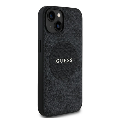 iPhone 14 Kılıf Guess Orjinal Lisanslı M-safe Şarj Özellikli Yazı Logolu Circle Classic Kılıf