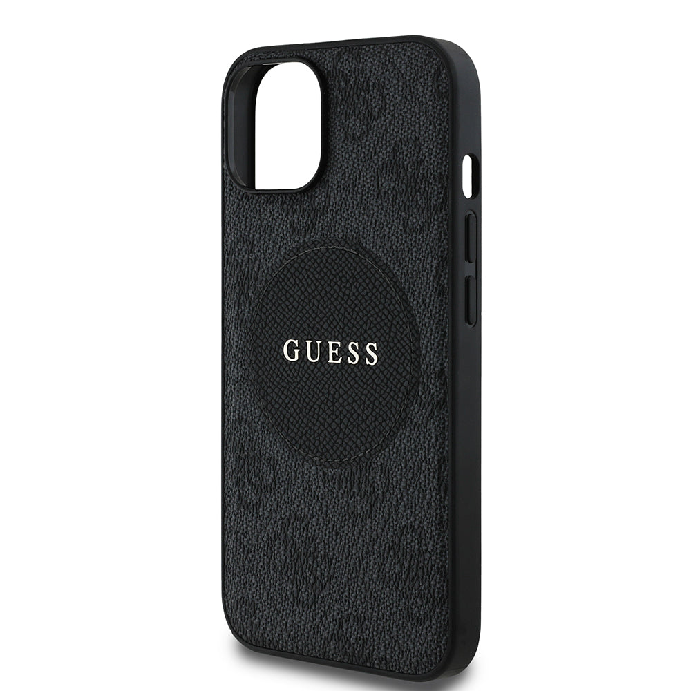 iPhone 14 Kılıf Guess Orjinal Lisanslı M-safe Şarj Özellikli Yazı Logolu Circle Classic Kılıf