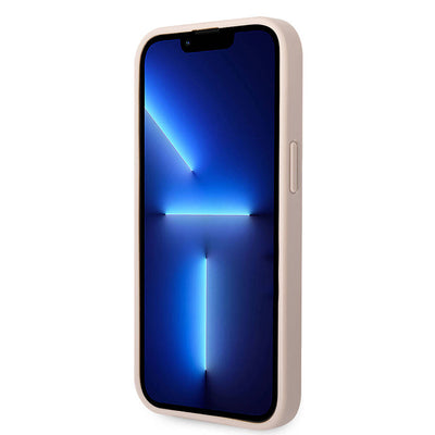 Apple iPhone 14 Kılıf Guess PU Deri Büyük Metal Logo Dizaynlı Kapak Kahverengi