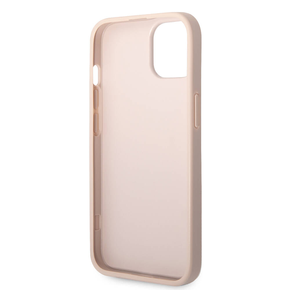 Apple iPhone 14 Kılıf Guess PU Deri Büyük Metal Logo Dizaynlı Kapak Gri