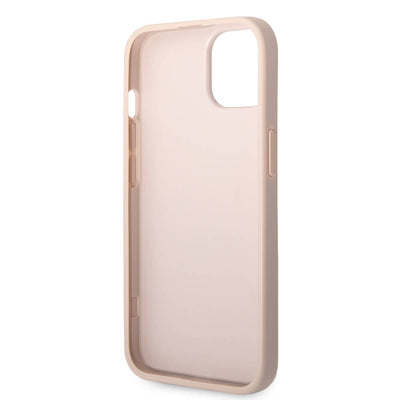 Apple iPhone 14 Kılıf Guess PU Deri Büyük Metal Logo Dizaynlı Kapak Kahverengi