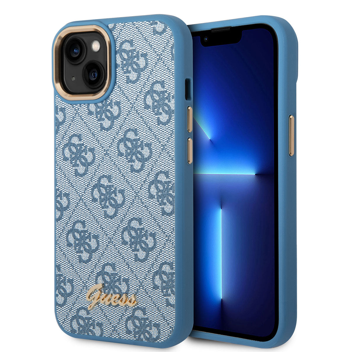 iPhone 14 Kılıf GUESS PU Deri Metal Logo Dizaynlı Kılıf