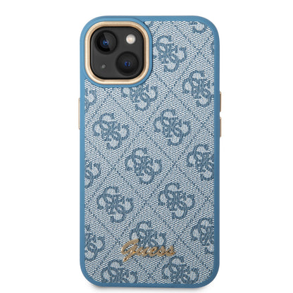 iPhone 14 Kılıf GUESS PU Deri Metal Logo Dizaynlı Kılıf