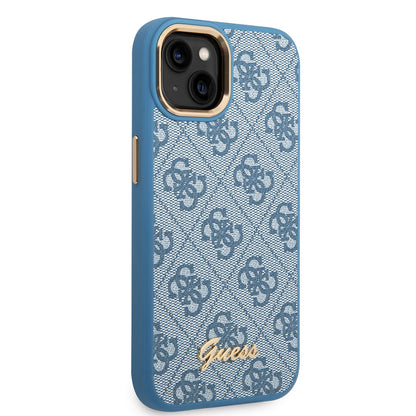 iPhone 14 Kılıf GUESS PU Deri Metal Logo Dizaynlı Kılıf