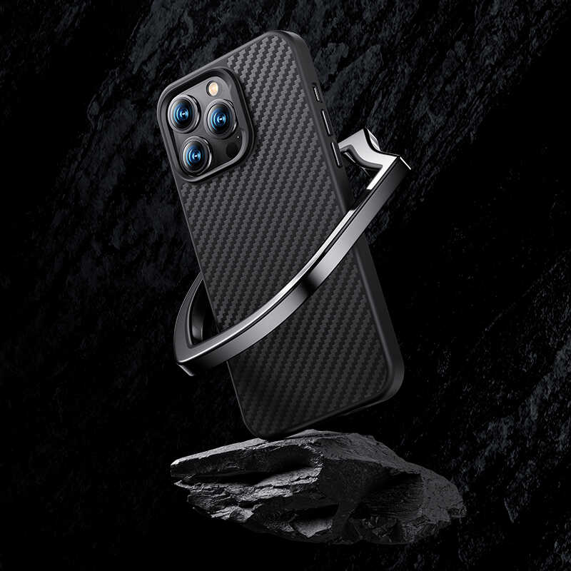 Apple iPhone 14 Kılıf Karbon Fiber Benks Civilian Aramid Protective Kapak Siyah