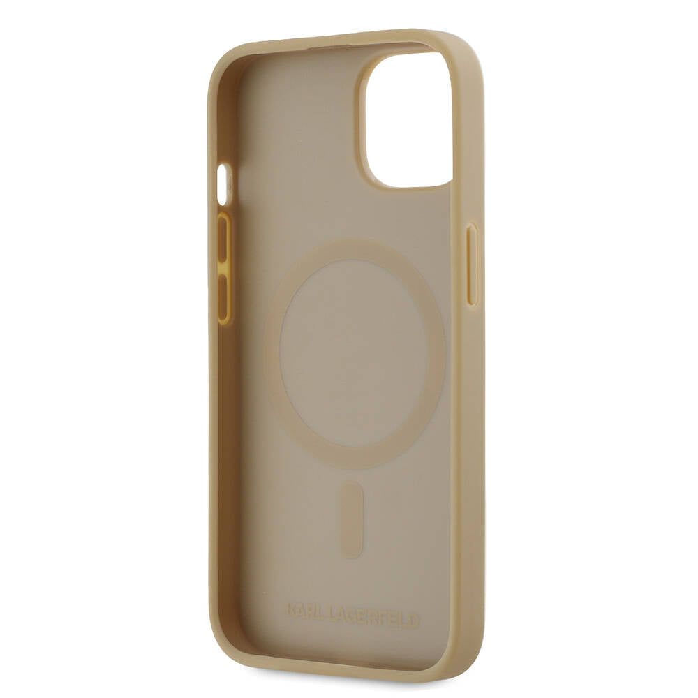 iPhone 14 Kılıf Karl Lagerfeld Orjinal Lisanslı M-safe Şarj Özellikli KL Yazılı Hot Stamp Kılıf