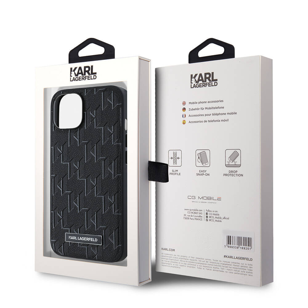 iPhone 14 Kılıf Karl Lagerfeld Orjinal Lisanslı M-safe Şarj Özellikli KL Yazılı Hot Stamp Kılıf