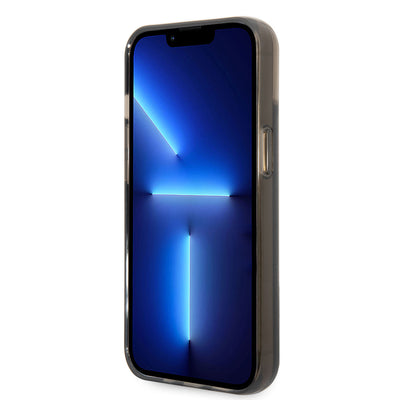 Apple iPhone 14 Kılıf Karl Lagerfeld Sıvılı Simli RSG Dizayn Kapak Siyah