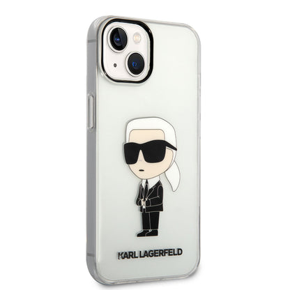 iPhone 14 Kılıf Karl Lagerfeld Transparan İkonik Karl Dizayn Kılıf