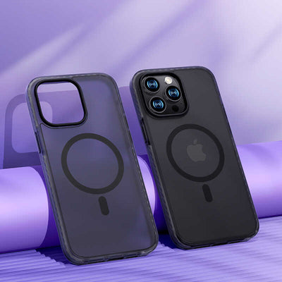 Apple iPhone 14 Kılıf Kenarları Silikon Airbagli Mat Arka Yüzey Benks Icesand Kapak Siyah