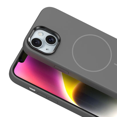 Apple iPhone 14 Kılıf M-Safe Şarj Özellikli Metal Kamera Çerçeveli Zore Edi Silikon Kapak Rose Gold