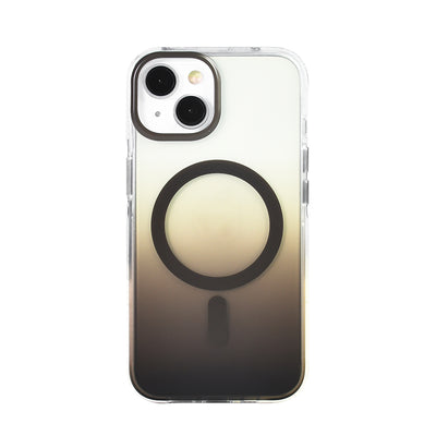 Apple iPhone 14 Kılıf M-safe Şarj Özellikli Transparan Renk Geçişli Zore Toros Kapak Gri