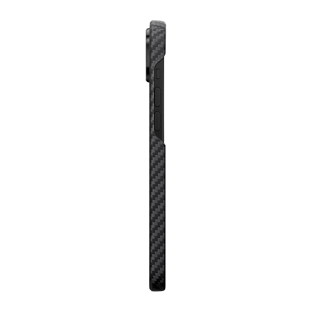 Apple iPhone 14 Kılıf Magsafe Şarj Özellikli 1500D Aramid Fiber Pitaka Ultra-Slim Classic Serisi Black-Grey Twill Kapak Siyah-Gri