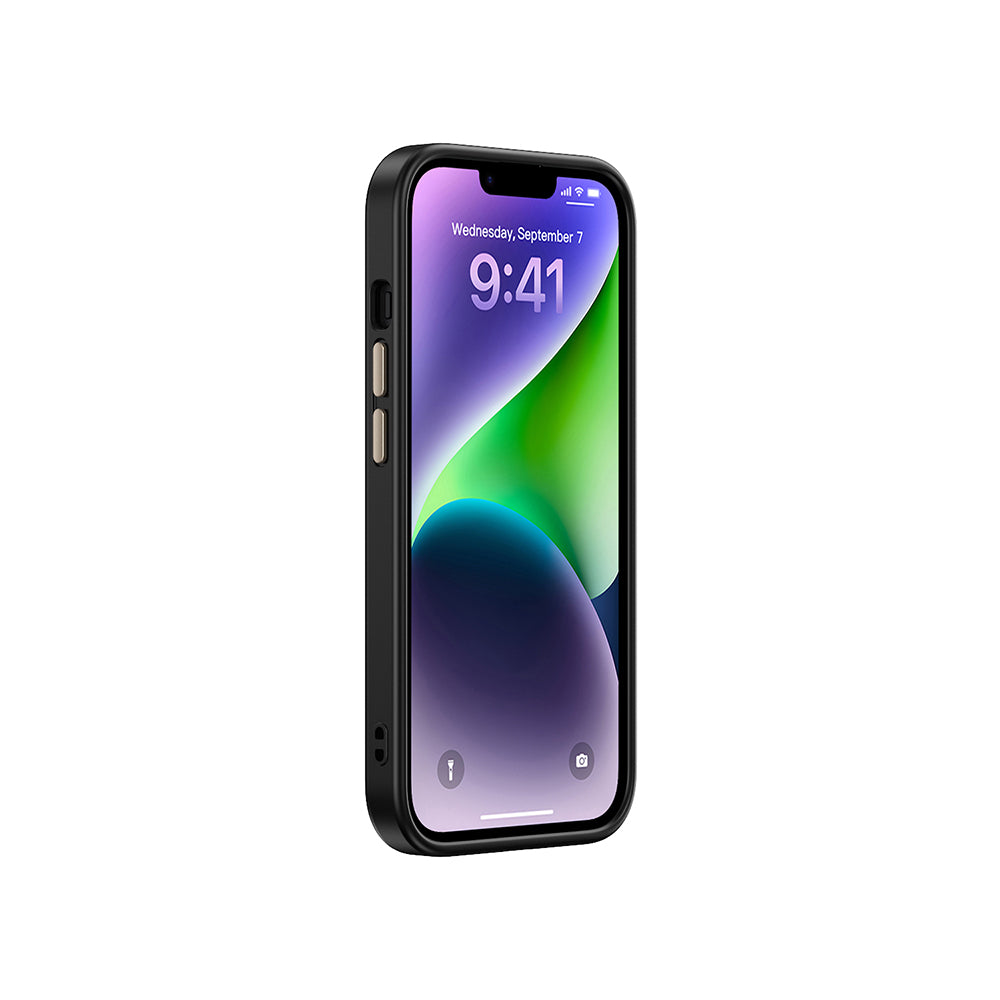 Apple iPhone 14 Kılıf M-safe Şarj Özellikli Karbon Fiber Görünümlü Zore Antina Kapak Siyah