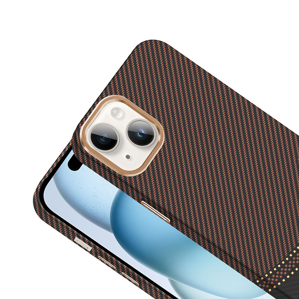 Apple iPhone 14 Kılıf M-safe Şarj Özellikli Karbon Fiber Görünümlü Zore Gros Kapak Lacivert