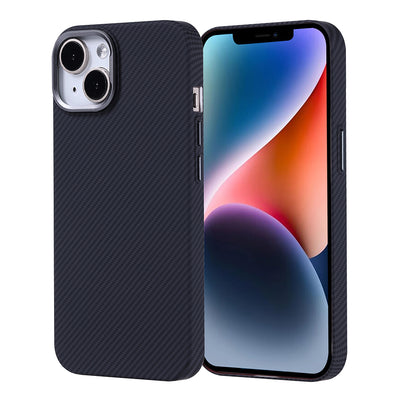 Apple iPhone 14 Kılıf M-safe Şarj Özellikli Karbon Fiber Görünümlü Zore Nekst Kapak Yeşil