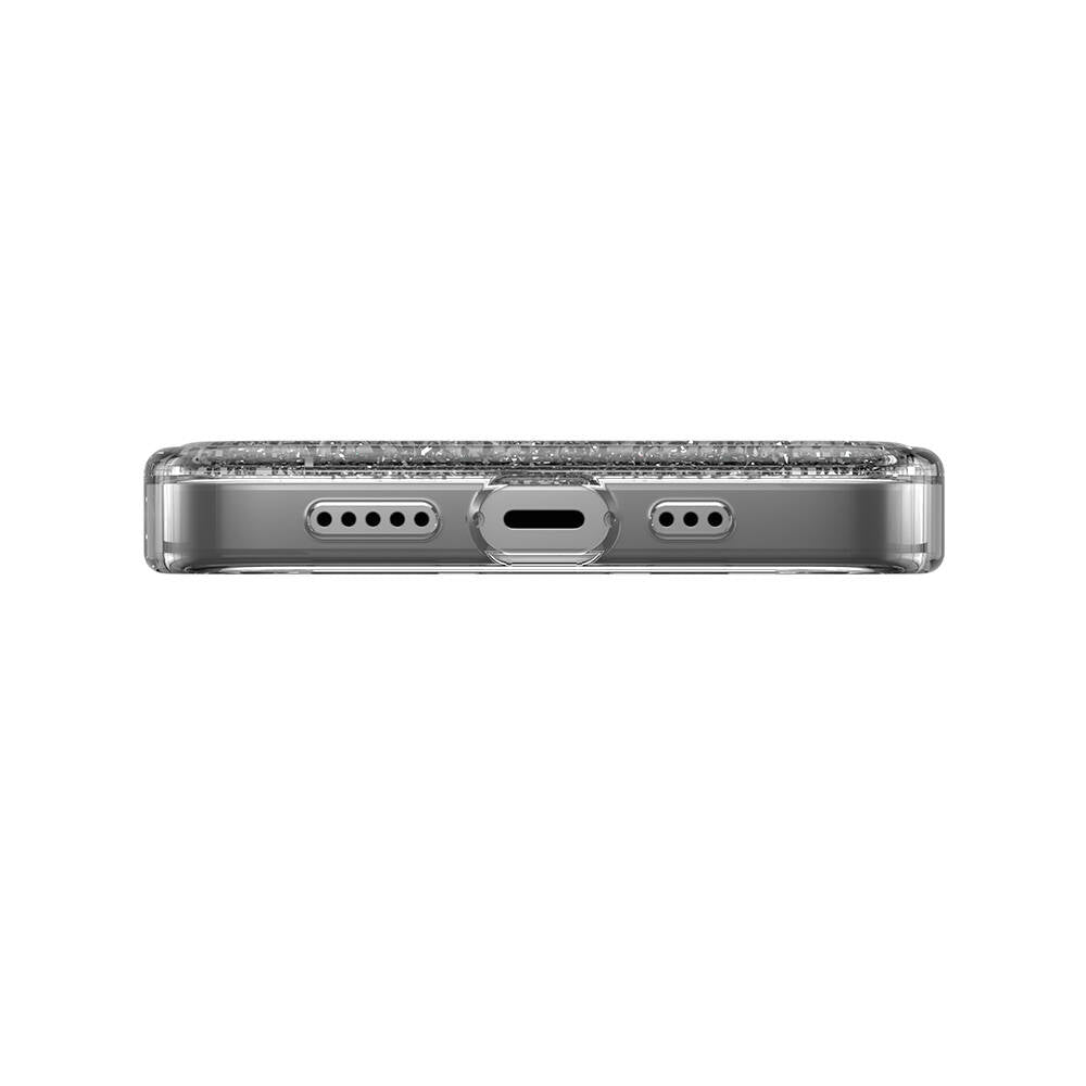 Apple iPhone 14 Kılıf Magsafe Şarj Özellikli Parlayan Simli Şeffaf Lisanslı Switcheasy Starfield-M Kapak Renksiz
