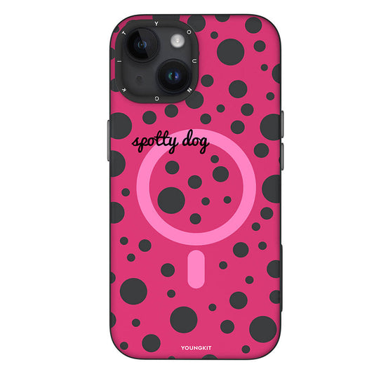 iPhone 14 Kılıf M-safe Şarj Özellikli Polka Dot Desenli Youngkit Spots Serisi Kılıf