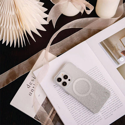 iPhone 14 Kılıf M-safe Şarj Özellikli Simli Arka Yüzey Coehl Lumino Kılıf