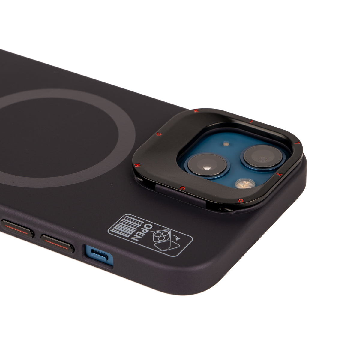 Apple iPhone 14 Kılıf Magsafe Şarj Özellikli Standlı YoungKit Hermit Bracket Serisi Kapak Derin Mor