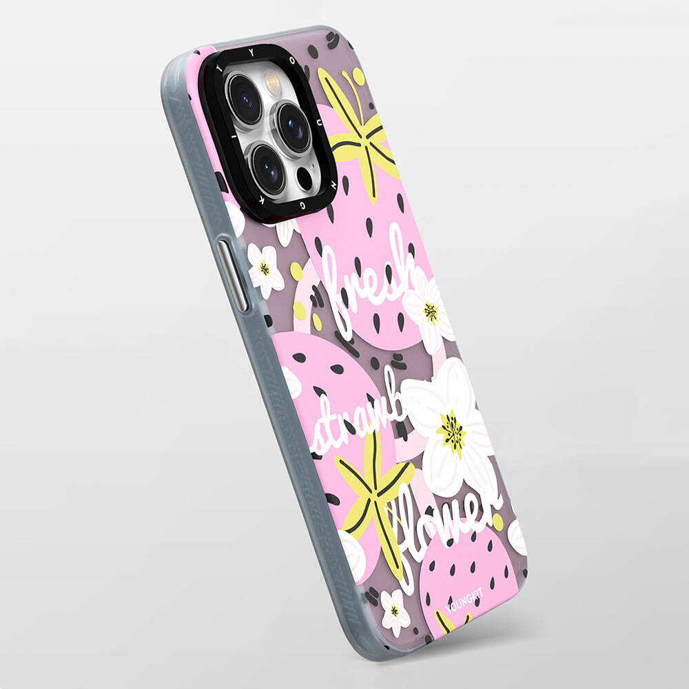 iPhone 14 Kılıf M-safe Şarj Özellikli Yaz Meyvesi Desenli Youngkit Fruity Flavour Serisi Kılıf